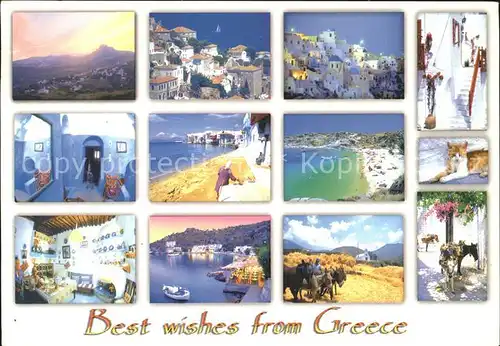 Griechenland Greece Impressionen Urlaubsinseln Strand Katze Esel Souvenir Kat. Griechenland