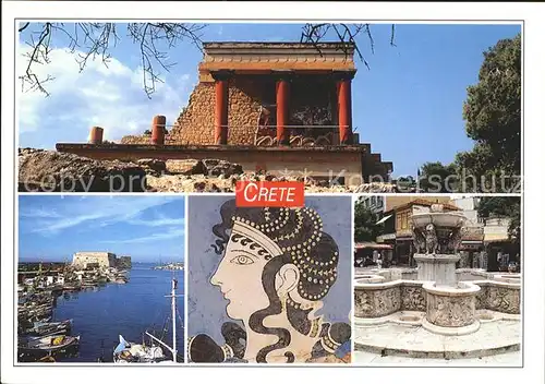 Crete Kreta Palast von Knossos Hafen Wandmalerei Brunnen Kat. Insel Kreta