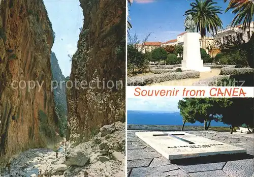 Canea Chania Griechenland Schlucht Denkmal Gedenktafel Kat. Insel Kreta