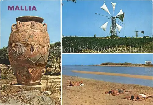 Malia Antiker Krug Windmuehle Strand Kat. Insel Kreta