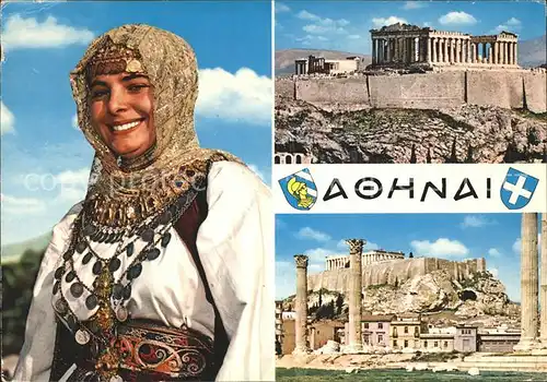 Athenes Athen Trachten Akropolis Tempel Antike Kat. Griechenland