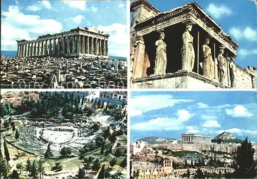 Athenes Athen Denkmaeler der Stadt Akropolis Parthenon Caryatides Amphitheater Tempel Antike Kat. Griechenland