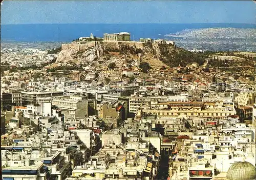 Athenes Athen Stadtbild mit Akropolis Tempel Antike Kat. Griechenland