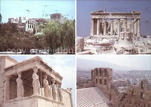 Athenes Athen Teilansichten Akropolis Caryatides Tempel Ruine Antike Kat. Griechenland