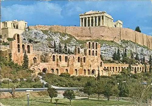 Athenes Athen Fassade des Odeon Herodes Attikus Akropolis Tempel Antike Kat. Griechenland