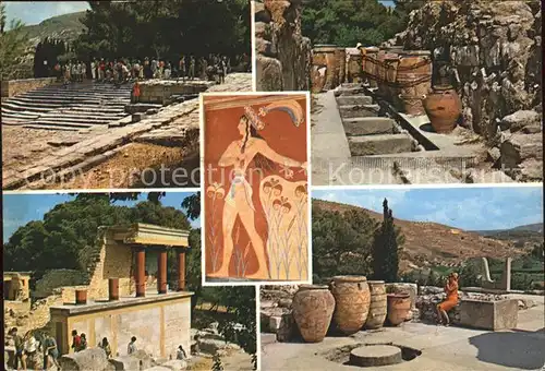 Knossos Cnosse Kreta Tempel Ruine Antike Krug Wandmalerei Kat. Griechenland