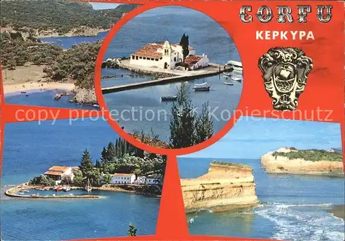Corfu Korfu Teilansichten Kueste Felsen Pontikonissi Kat. Griechenland
