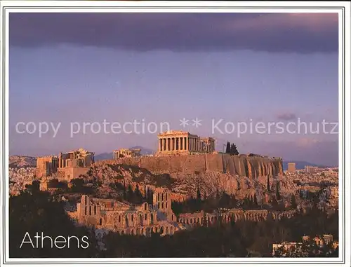 Athenes Athen Akropolis in der Abendsonne Tempel Ruine Antike Kat. Griechenland