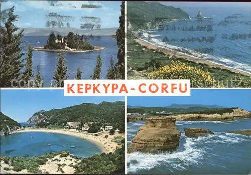 Corfu Korfu Teilansichten Insel Strand Felskueste Kat. Griechenland