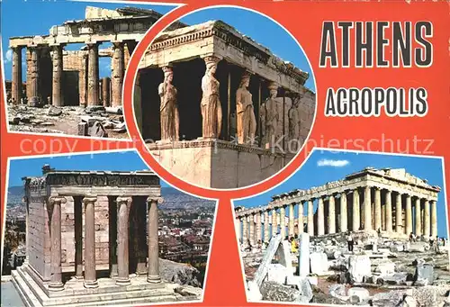 Athenes Athen Akropolis Parthenon Caryatides Tempel Ruine Antike Kat. Griechenland