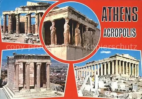 Athenes Athen Akropolis Parthenon Caryatides Tempel Ruine Antike Kat. Griechenland