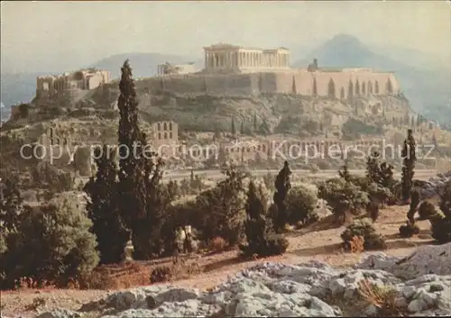 Athenes Athen Akropolis in der Morgensonne Tempel Ruine Antike Kat. Griechenland