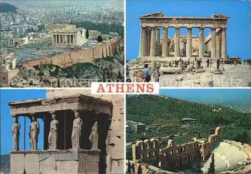 Athenes Athen Akropolis Caryatides Amphitheater Tempel Ruine Antike Kat. Griechenland