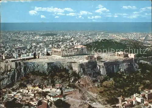 Athenes Athen Panorama mit Akropolis Tempel Antike Kat. Griechenland