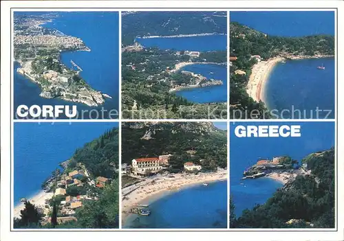 Corfu Korfu Fliegeraufnahme Bucht Strand Kat. Griechenland