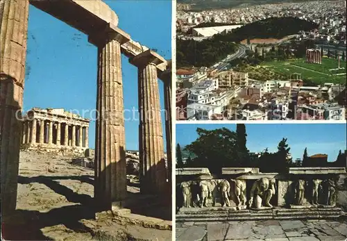 Athenes Athen Akropolis Parthenon Bas Relief des Bacchus Theaters Kat. Griechenland