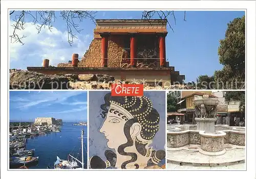 Kreta Crete Ruine Hafen Brunnen Kat. Insel Kreta