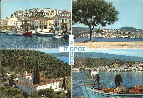Poros Hafen Boote Teilansichten Kat. Insel Poros