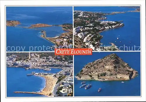 Elounda Kreta Fliegeraufnahme Strand Ort Kat. Griechenland