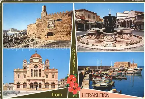 Heraklion Iraklio Kandia Brunnen Hafen Ruine Kat. Insel Kreta