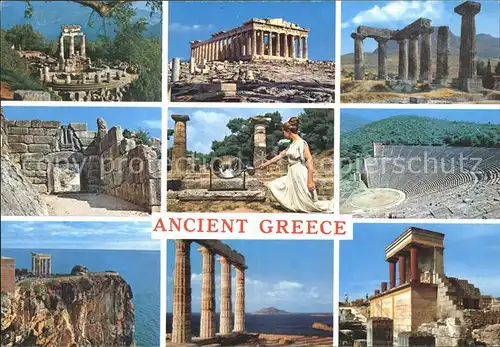 Griechenland Greece Akropolis Ruine Fackel Frau Kat. Griechenland