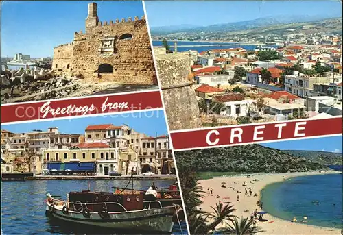 Kreta Crete Boote Strand Burg Kat. Insel Kreta