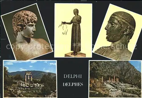 Delphi Delfi Ruine Skulpturen Kat. Golf von Korinth