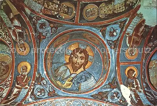 Goereme Nevsehir Christ Pantocrator Fresque Byzantine Eglise Pommes Kat. Tuerkei