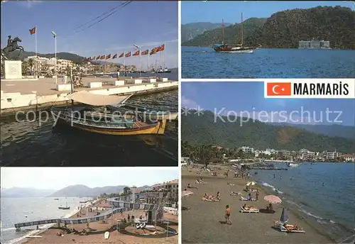 Marmaris Strandleben Rutsche Segelboot Kat. Tuerkei