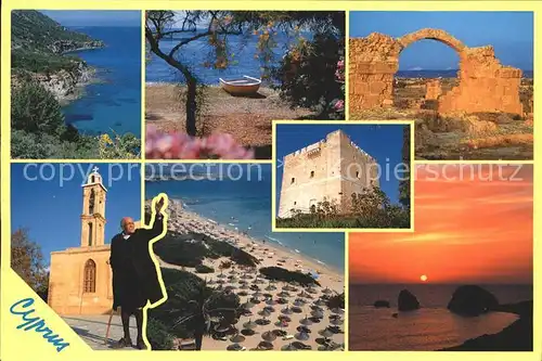 Zypern Cyprus Ruine Castle Strand Kirche Kat. Zypern