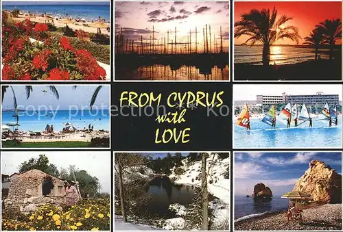Zypern Cyprus Segelboot Strand Huette Kat. Zypern