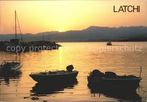 Zypern Cyprus Sonnenaufgang Latchi Boote Kat. Zypern