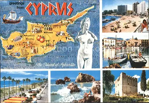 Zypern Cyprus Aphrodite Boote Strand Promenade Kat. Zypern