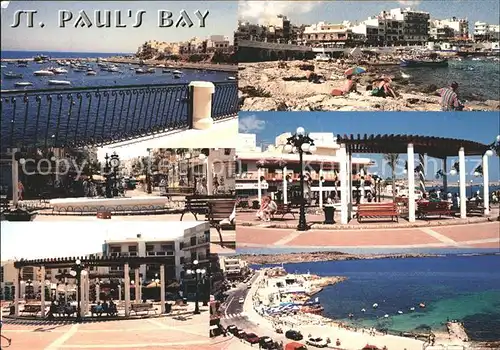 Malta St. Pauls Bay Teilansichten Strand Promenade