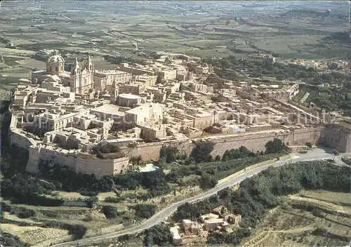 Mdina Malta Fliegeraufnahme Ancient Capital Formerly Notabile Citta Vecchia