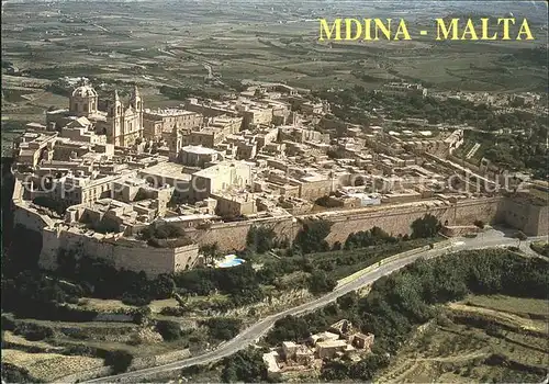 Mdina Malta Fliegeraufnahme Ancient Capital Formerly Notabile Citta Vecchia