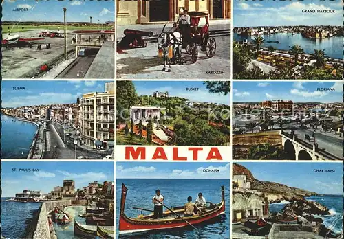 Malta Airport Karozzin Grand Harbour Floriana Char Lapsi Kat. Malta