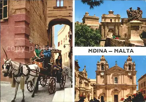 Mdina Malta Pferdekutsche Kirche