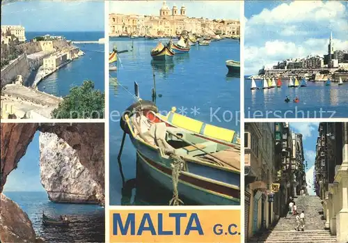 Malta Grand Harbour Valletta Bastions Marsaxlokk St. John Street Kat. Malta