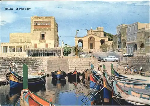 Malta St. Pauls Bay Hafen Kinder Boote