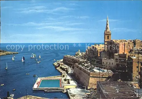 Malta St. Pauls Bay Anglicon Cathedral Segelboote
