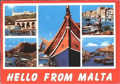 Malta Blaue Grotte Hafen Boote  Kat. Malta
