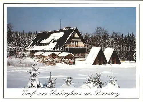 Rennsteig Heuberghaus im Winter Kat. Neuhaus Rennweg