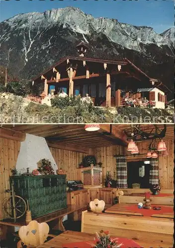 Paulshuette auf der Kneifelspitze Gastraum Kat. Berchtesgaden