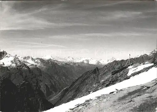 Zermatt VS Blick vom Oberrothorn mit Bietschhorn Kat. Zermatt