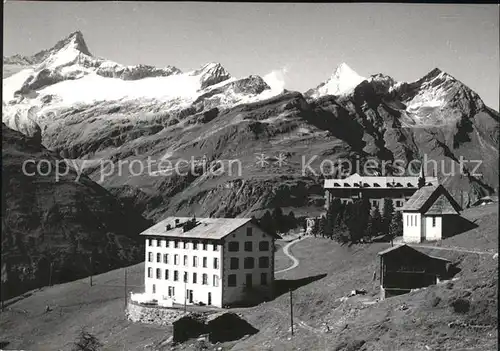 Zermatt VS Riffelalp mit Zinalrothorn Weisshorn und Mettelhorn Kat. Zermatt