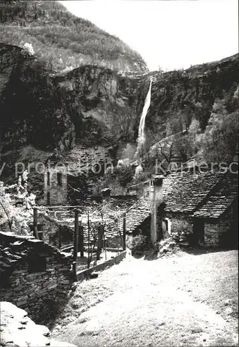 Foroglio Val Bavona Dorfpartie Wasserfall / Lugano /Bz. Lugano City