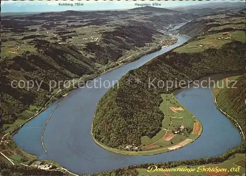 Donauschlinge Schloegen Wesenufer Kohlberg Haugstein Fliegeraufnahme Kat. Haibach ob der Donau