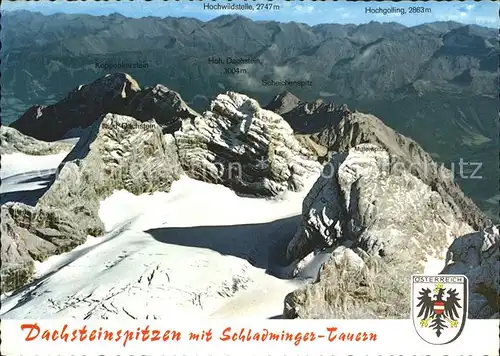 Dachstein Gebirge Dachsteinspitzen Fliegeraufnahme Schladminger Tauern Kat. Oesterreich