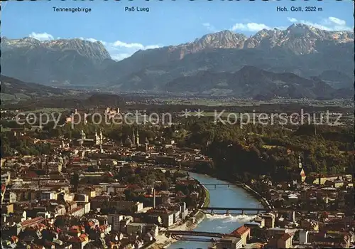 Salzburg Oesterreich Salzach Pass Lueg Tennengebirge Fliegeraufnahme / Salzburg /Salzburg und Umgebung